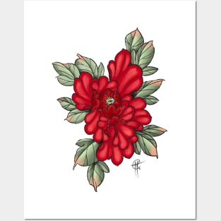 Red Peony Posters and Art